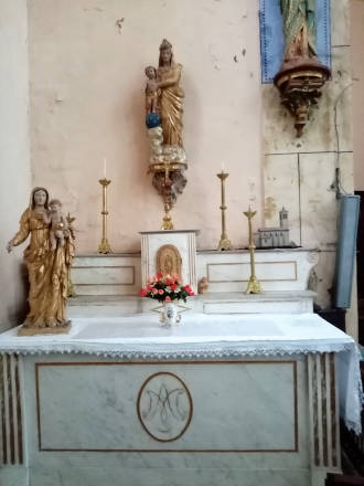 Vierge, autel, marbre