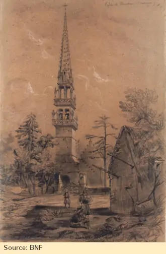 L'église de Plouedern en 1844