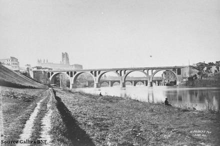 Le pont d'Albi sur le Tarn en 1865