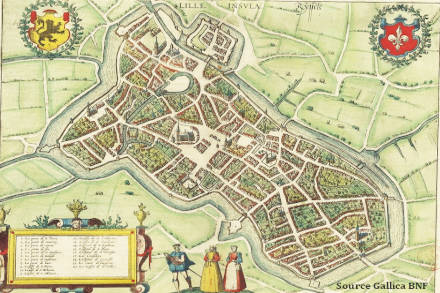 Plan de Rijssel - Lille en 1645