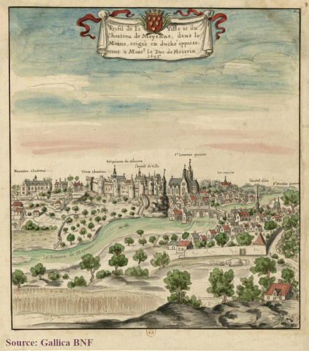 Vue de Mayenne en 1695